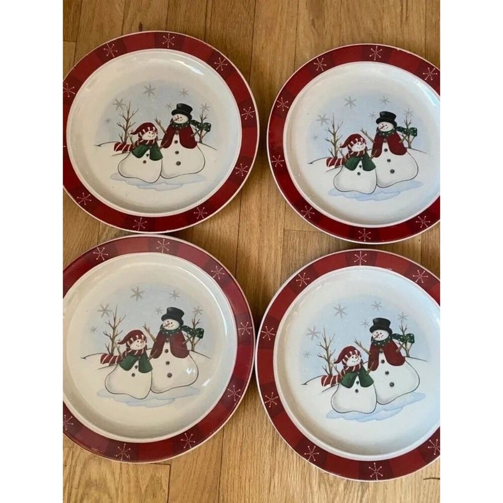 Title: Royal Seasons Snowman Christmas Dessert Plates